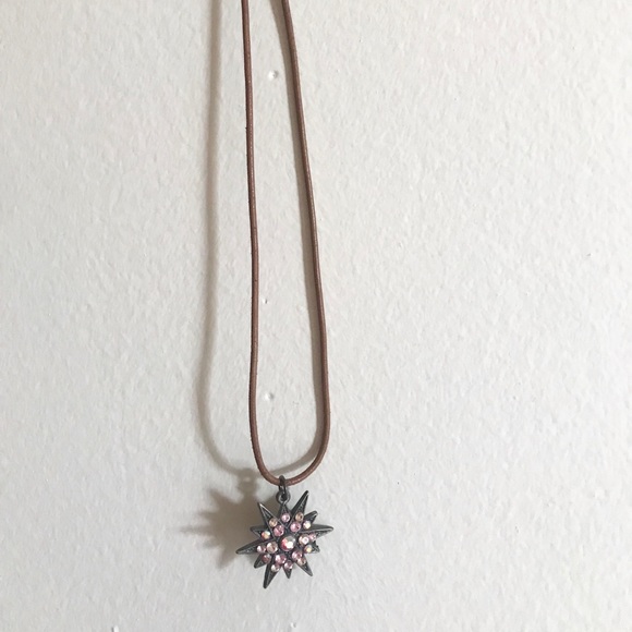 Brown and pink stone star necklace - Picture 3 of 4